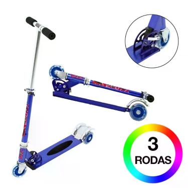 Imagem de Patinete Spider Man para Criança 3 Rodas Masculino Azul - DM Radical