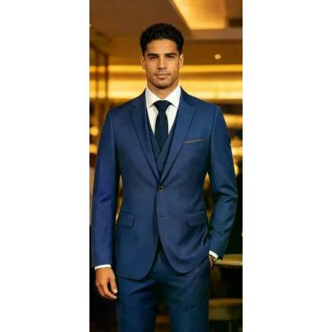 Imagem de Traje alta costura marinho navy - calça com regulagem tamanho:56cor:az