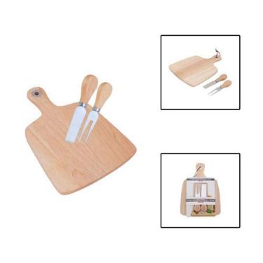 Imagem de Kit Tábua Com Cabo Utensílios Para Queijos 3 Peças - UnyHome