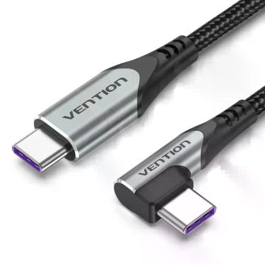 Imagem de Cabo Carregador Usb-c p/ Tipo-c 90º 5a 100w 2 Metros Vention