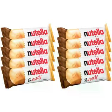 Imagem de Kit Wafer Snack Avelã Nutella Ferrero B-ready 22g - 10 Unidades