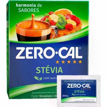 Imagem de Adoçante em Pó Stévia Zero-Cal Sachê 50 Unidades de 0,8g
