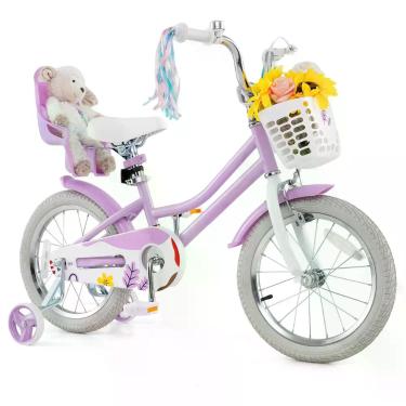 Imagem de Bicicleta Infantil BABY JOY 16" para Meninas com Rodinhas de Apoio