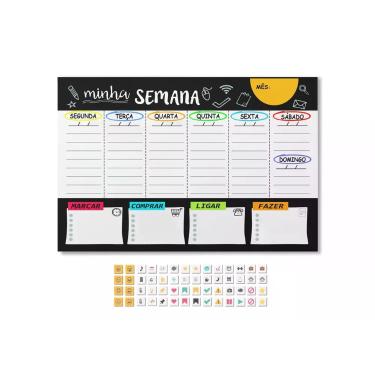 Imagem de Quadro Planejador Semanal To Do List 50x80cm + 56 Imãs - JB Criações