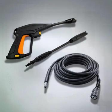 Imagem de Kit Pistola Gatilho com Lança Bico Leque e Mangueira Aço 15m Dobb para