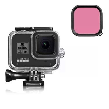 Imagem de Filtro de Mergulho Vermelho Claro para Câmeras GoPro Hero 8