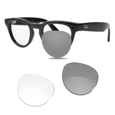 Imagem de Glintbay Óculos de sol de substituição para lentes transparentes fotocromáticas Ray-Ban RW4009 de 50 mm para a série Meta, adaptadas às armações do headliner, Fotocromático, transparente, não