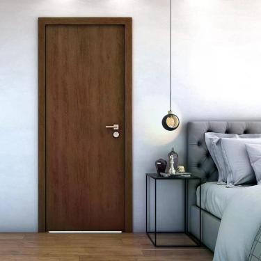 Imagem de Folha de Porta Lisa 210x90CM Madeira com Reforço para Fechadura para Quarto e Banheiro Imbuia