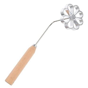 Imagem de Luxshiny Molde Bunuelos com alça de alumínio Bunuelera para waffle, conjunto de rosetas de roseta e timbale de ferro