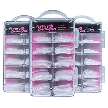 Imagem de 300 Molde F1 Stiletto, Bailarina, Natural Para Alongamento de Unhas Acrílico Porcelana Manicure, Arte Sedução