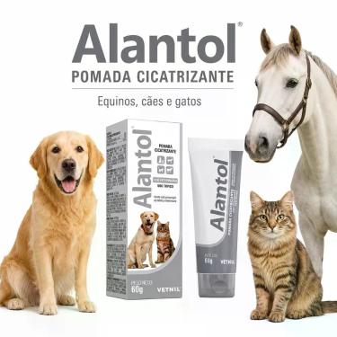 Imagem de Alantol Pet 60g Pomada Cicatrizante para Cães e Gatos Vetnil