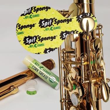 Imagem de Key Leaves Saxofone Cork Grease Plus Spit Sponge™ Pad Dryer para orifícios de tom mais limpos, almofadas secas e prevenção de chaves pegajosas