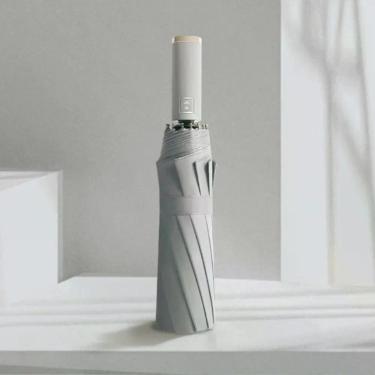 Imagem de Guarda Chuva Automático OEM Proteção Solar Blackout Poliéster Aço Fibra de Vidro 33cm Cinza Adulto