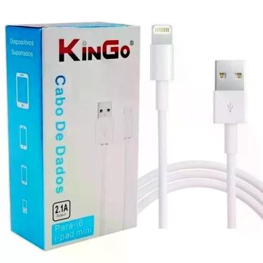 Imagem de Cabo de Dado Iphone 5 6 7s 8 Plus X Plus 1 Mt Kingo Branco