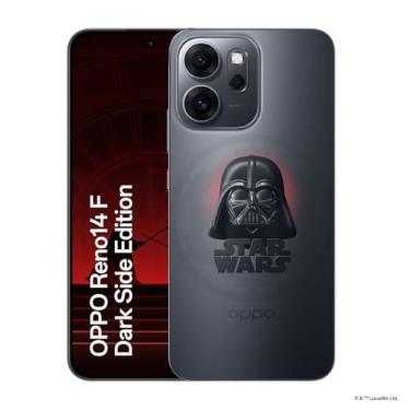 Imagem de Smartphone OPPO Reno 14 F Dark Side Edition 256GB 12GB RAM | Edição exclusiva Star Wars Dark Side, tela 120Hz, IP69 e bateria de 6000mAh