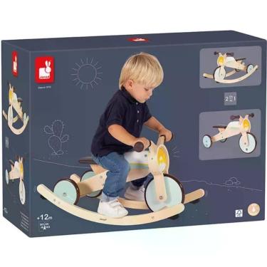 Imagem de Triciclo de Equilíbrio J03284 2 em 1 Transformável em Scooter Retrô Amadeirado Janod 76CM