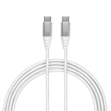 Imagem de Cabo USB-C para USB-C Hard Cable em Poliéster Branco - iWill