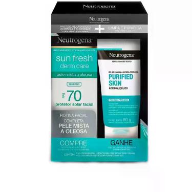 Imagem de Kit Neutrogena Protetor Solar FPS 70 Sun Fresh Derm Care + Gel de Limp