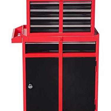 Imagem de BIG RED ATBT1204R-RB Organizador de ferramentas para oficina com rodinhas Torin: caixa de ferramentas removível com 4 gavetas com grande armário de armazenamento e prateleira ajustável, vermelho/preto