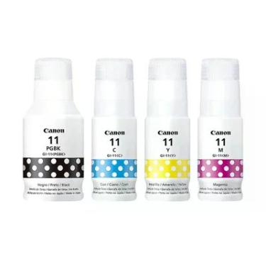 Imagem de Kit 4 Refil Tinta Canon Gi-11 Gi11 G11, 4x Cores G2160 G3160 Original