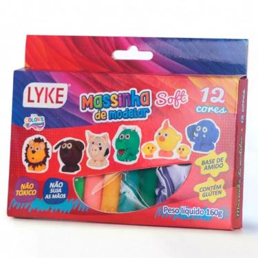Imagem de Massinha de Modelar Soft 12 Cores Lyke para Estimular Criatividade Infantil com Textura Macia e Atóxica Piratininga