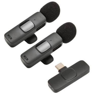 Imagem de Microfone de Lapela sem Fio 2 Peças para iPhone iPad Android Entrada TIPO C 1 Transmissor Suporta, Redução de Ruído Gravação Entrevistas Vloggers YouTube TikTok Transmissão ao vivo RVR SHOP