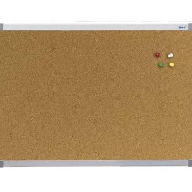 Imagem de Quadro de Aviso Cortiça Moldura Mdf Alumínio Soft STALO, 70x50