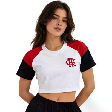 Imagem de Cropped Flamengo Rumo Tricolor CRF - Feminino Tamanho:PCor:Branco, P, 