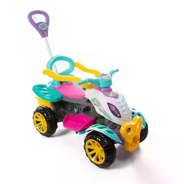 Imagem de Carrinho Passeio Quadriciclo Menina Com Porta Sacola Lindo Pedal - Mar