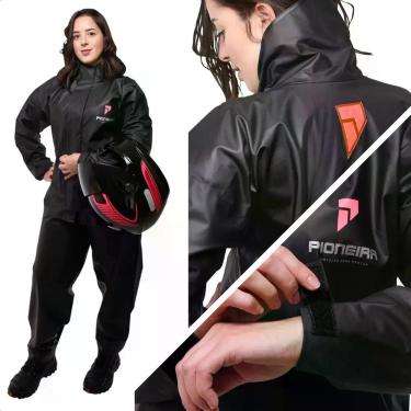 Imagem de Conjunto Capa de chuva Feminina Motoqueiro Tamanho XG PVC 0,28mm Comba