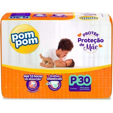 Imagem de Fralda descartavel pompom derma protek jumbo p c/30 un - Pom Pom