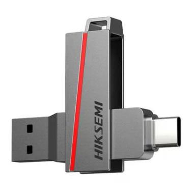 Imagem de Pen Drive Hiksemi Dual Slim 64gb Usb 3.2 Cinza - Hs-usb-e307c-64g-u3