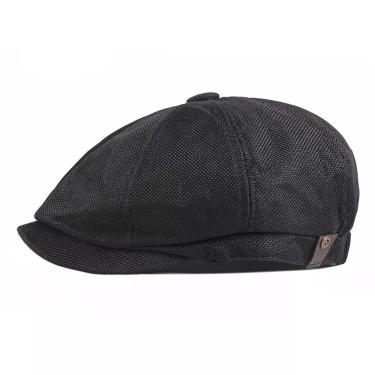 Imagem de Boinas Masculinas, Boné De Jornaleiro, Chapéus Masculinos Para Homens - Preto