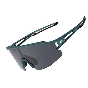 Imagem de ROCKBROS Óculos de sol polarizados para homens e mulheres com proteção UV óculos de sol esportivos (cinza verde)