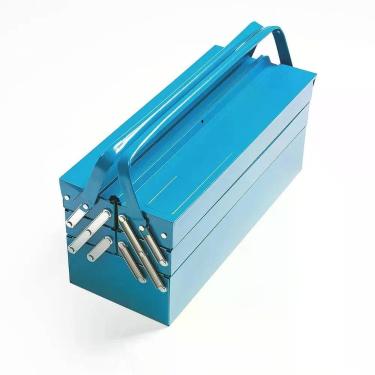 Imagem de Caixa de Ferramentas Sanfonada de 5 Gavetas com Estrutura em Aço e Pintura Eletrostática Inox Tramontina 30X20CM