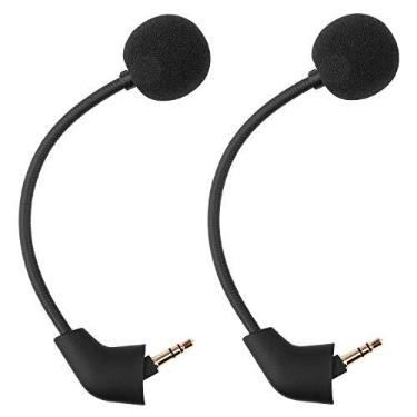 Imagem de Microfone de substituição para fones de ouvido para jogos Hyper X Cloud II, Cloud X, Cloud Core, Cloud Pro e Kingston HyperX Cloud Silver – Microfone Boom de 3,5 mm, pacote com 2
