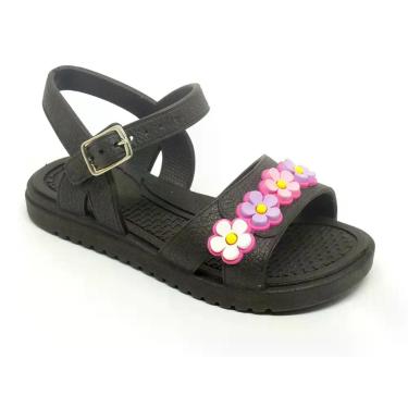 Imagem de Sandália Infantil Menina Moda Escolar Papete Verão - PIKILIKO, Preto, 
