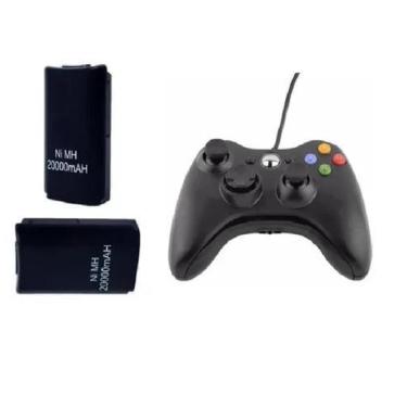 Imagem de Controle joystick Com Fio Manete Carregador cabo e Bateria Video Game 