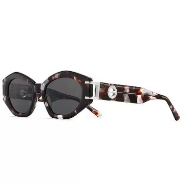 Imagem de Óculos De Sol Polarizado Feminino Design Cateyes Com Proteção Uv400 Moda Classica Vintage Mescla