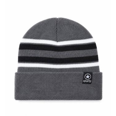 Imagem de Touca Gorro Forrada Inverno Feminina Masculino Unissex Frio Cor:Cinza 