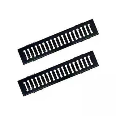 Imagem de Kit Ralo Grelha GEP001X2OM Escoamento Eficiente com Caixilho Aço Galvanizado Preto Ouro Minas 10x50cm