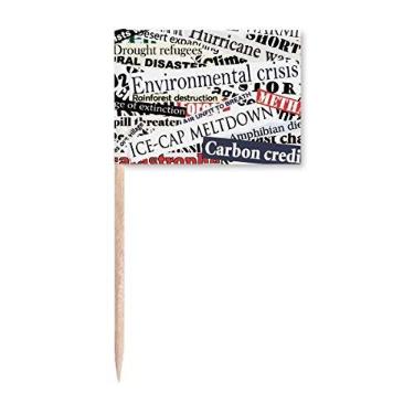 Imagem de Bandeiras de palito de fundo com padrão de veias de revista, marcador para decoração de festa