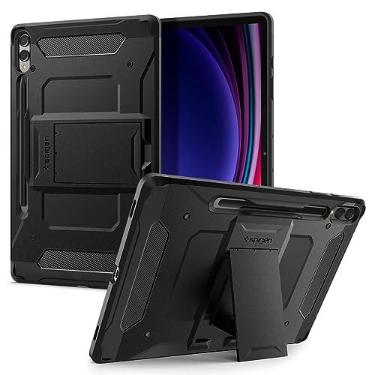 Imagem de Spigen Capa Tough Armor Pro projetada para Samsung Galaxy Tab S9 Plus 12,4 polegadas 2023 (SM-X81) Capa rígida protetora premium à prova de choque com suporte e suporte para caneta S - preta