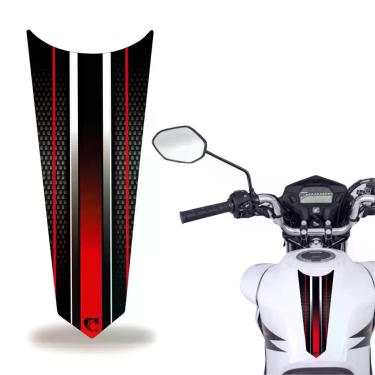 Imagem de Adesivo Faixa Gravata Tanque Moto Listra Carbono Vermelho