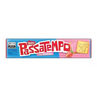 Imagem de Biscoito Nestlé Passatempo Recheado Morango Pacote 130g - Embalagem co