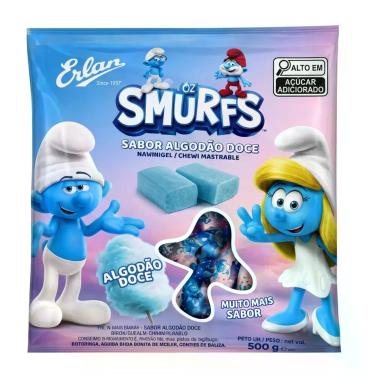 Imagem de Bala mastigável smurfs algodão doce erlan 500g 112249