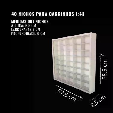 Imagem de Expositor 40 nichos 1:43 para miniatura carrinhos 20-1 - Genérica, Bra