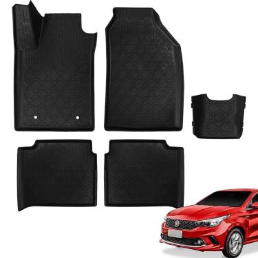 Imagem de Kit Tapete Bandeja Fiat Cronos 2018 Até 2026 Borda Alta 5pçs - GRID