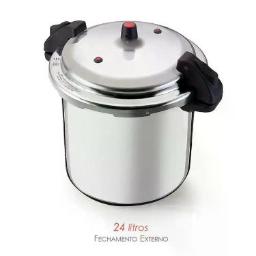 Imagem de Panela Pressão Industrial v24L Alumínio Fechamento Externo 2 Válvulas
