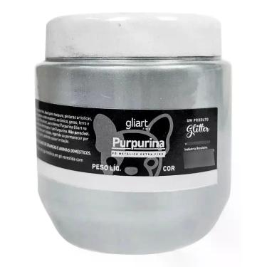Imagem de Purpurina Pó Metálico Gliart Prata 50g Extra Fino